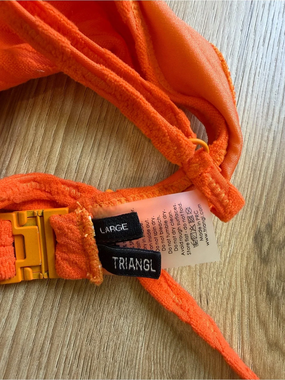 triangl swimwear Orange Textured Two-Piece Bikini Set